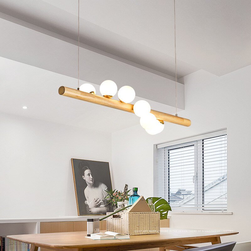 Lustre Salon Bois | Xala - Designix Lustre Bambou Bambou 7 Têtes