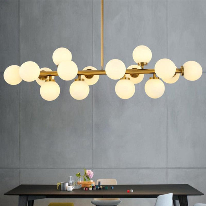Lustre Salon Boule | Yria - Designix Lustre Or 16 Têtes