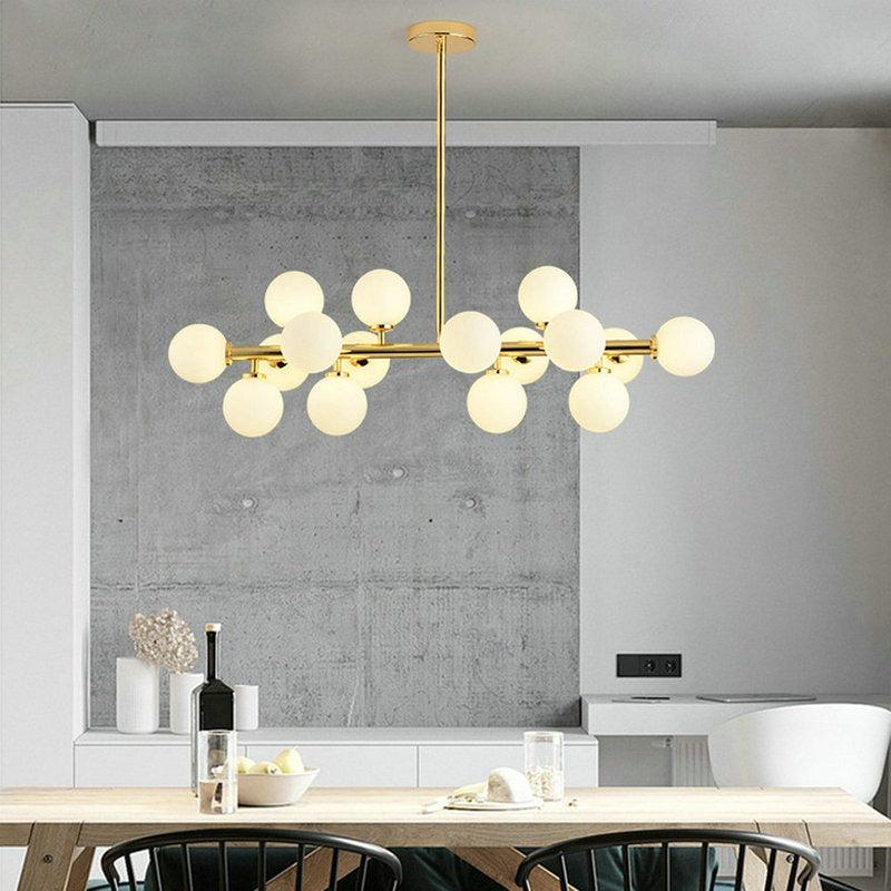 Lustre Salon Boule | Yria - Designix Lustre Or 16 Têtes