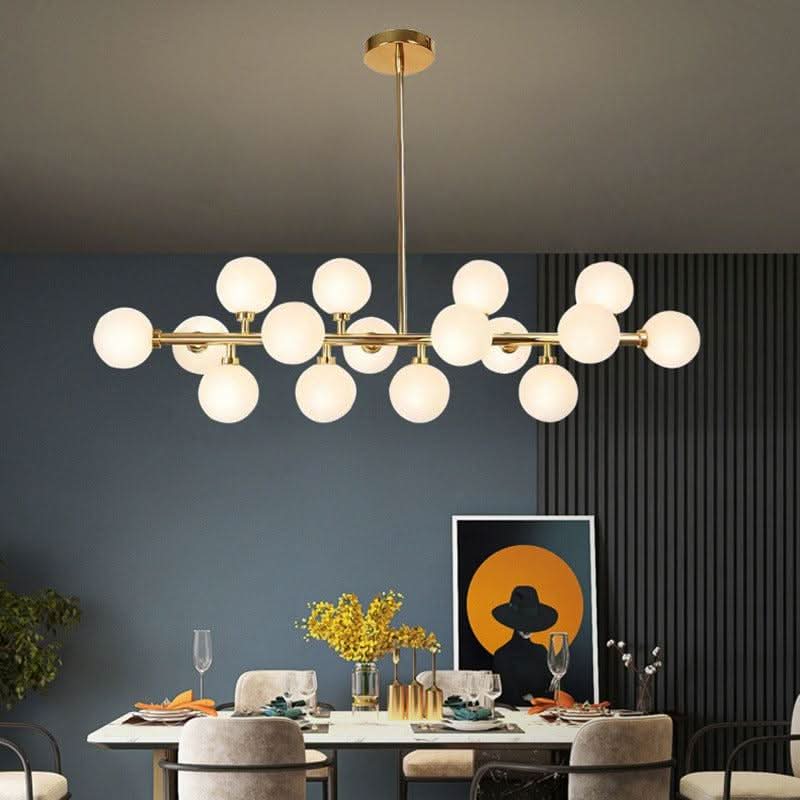 Lustre Salon Boule | Yria - Designix Lustre Noir 8 Têtes