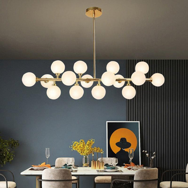 Lustre Salon Boule | Yria - Designix Lustre Noir 8 Têtes