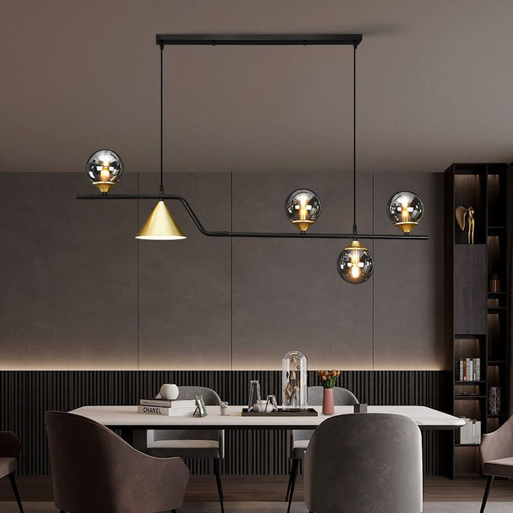 Lustre Salon Design | Zola - Designix Lustre Noir 120 cm