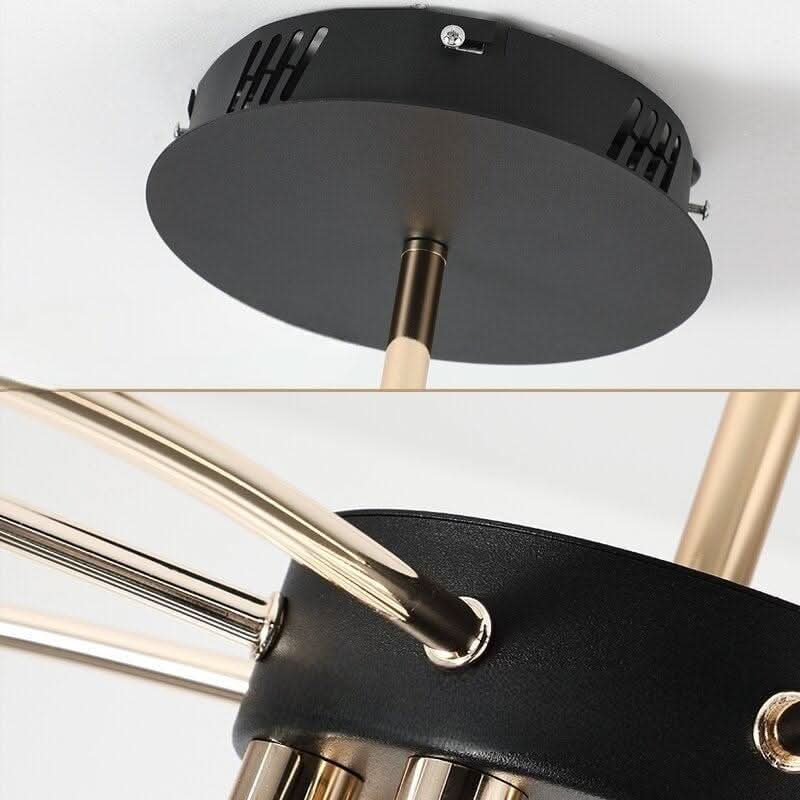 Lustre Salon Moderne | Magnificence Luminelle - Designix Lustre Noir | 5 Branches