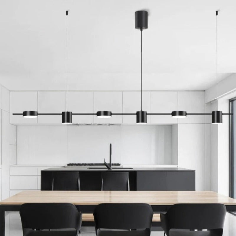 lustre-salon-industriel | Designix - Lustre Noir 6 Têtes - https://designix.fr