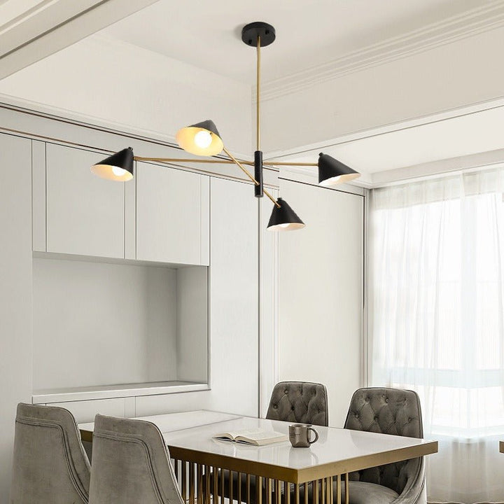 Lustre Style Industriel | Ario - Designix Lustre Noir 4 Têtes