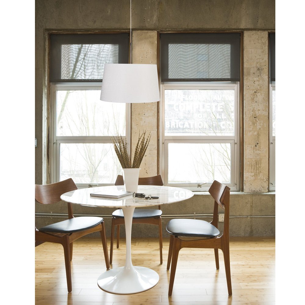 Lustre Suspendu Acier Lin Blanc | Pory - Designix Suspension Luminaire