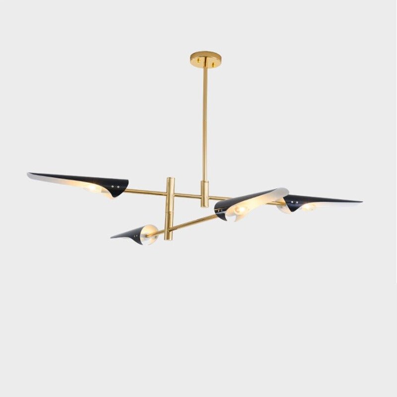 Lustre Suspension Industriel | Bory - Designix Lustre Noir/Or 4 Têtes