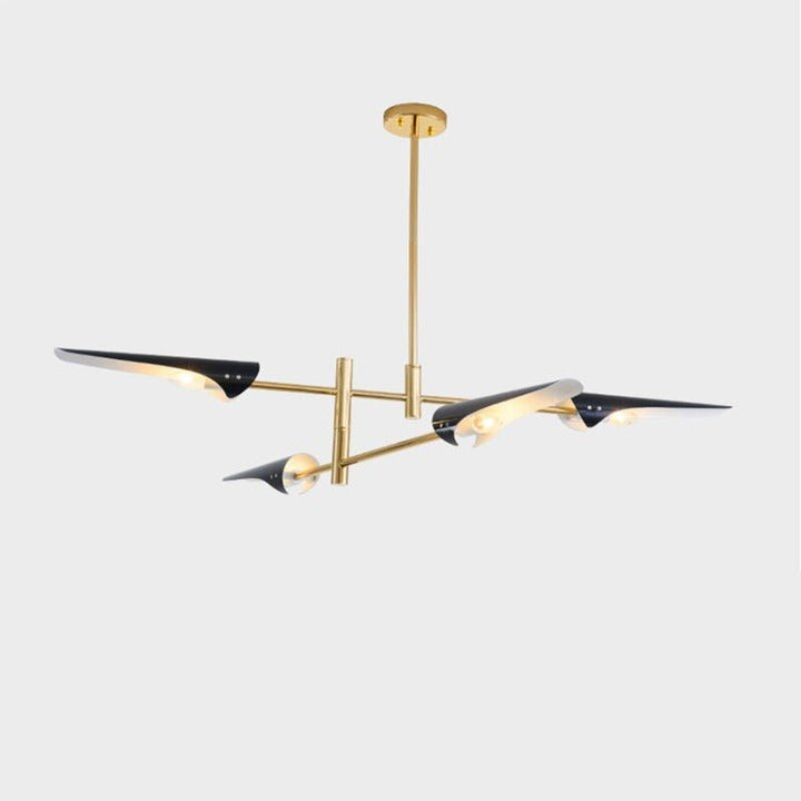 Lustre Suspension Industriel | Bory - Designix Lustre Noir/Or 4 Têtes