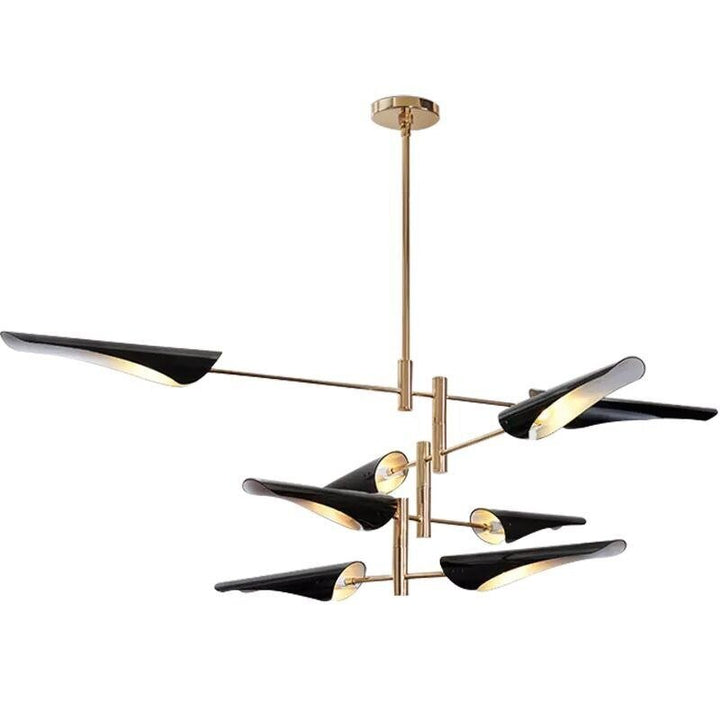 Lustre Suspension Industriel | Bory - Designix Lustre Noir/Or 4 Têtes
