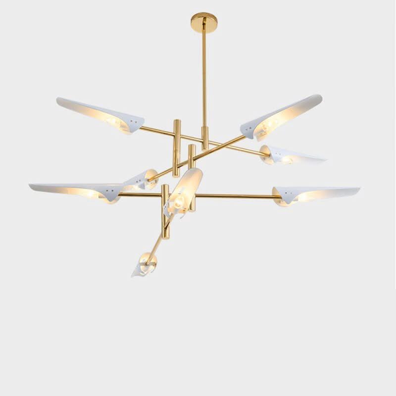 Lustre Suspension Industriel | Bory - Designix Lustre Noir/Or 8 Têtes