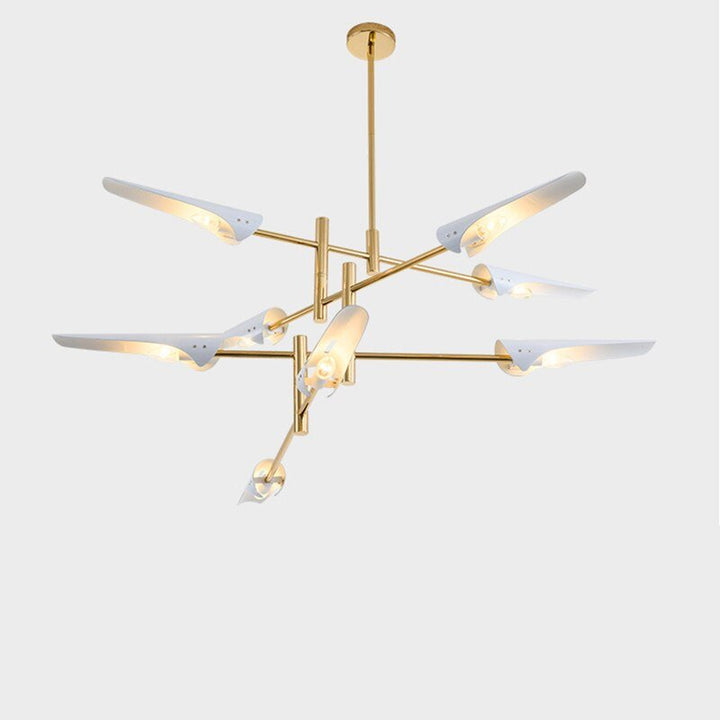 Lustre Suspension Industriel | Bory - Designix Lustre Noir/Or 8 Têtes