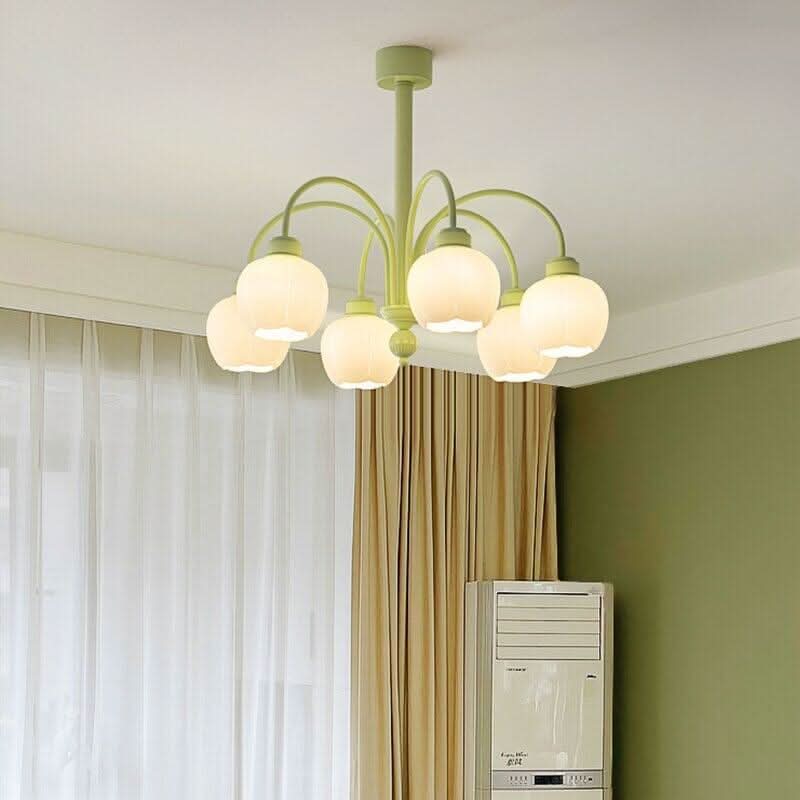 Lustre Tulipe | Sphère Brillante - Designix Lustre 5 Ampoules | 67 x 55 cm Blanc Chaud