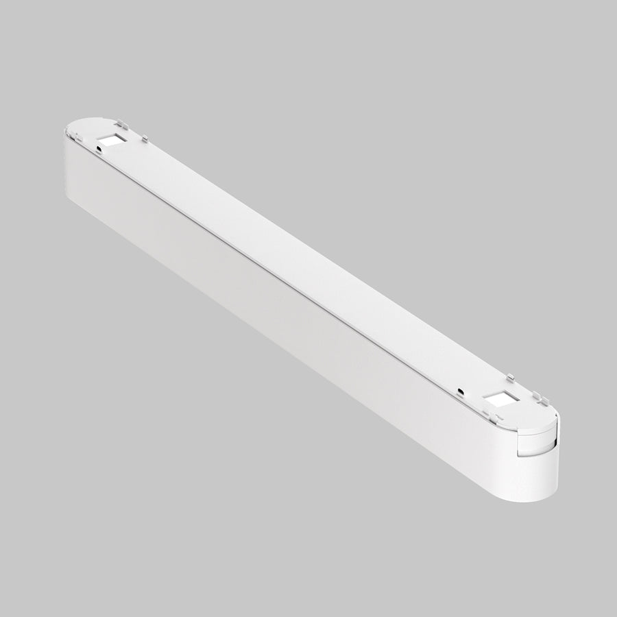 Vue de dessus du profil montrant les clips et connecteurs pour rail