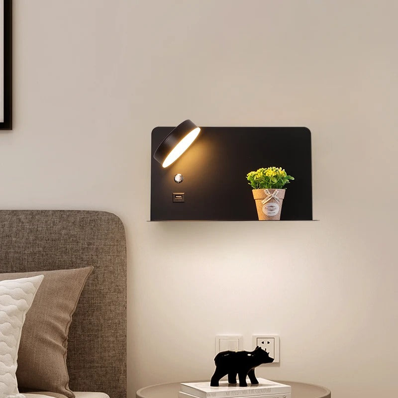 Applique Murale avec Port USB | Paro | Designix - Applique Murale Noir   - https://designix.fr