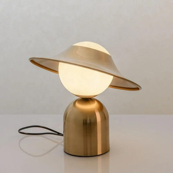 Lampe Chinoise Dorée en Métal | Aura Impérial | Designix - Lampe de chevet Blanc Chaud   - https://designix.fr/