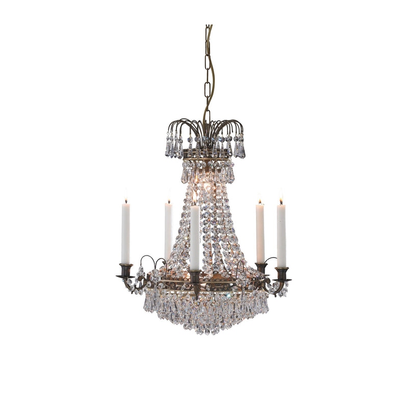 Lustre Läckö en laiton vieilli et cristal