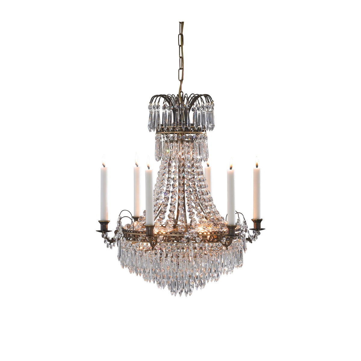 Lustre Läckö en laiton vieilli et cristal