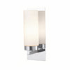 Applique de salle de bain Norrsundet chromée et verre blanc