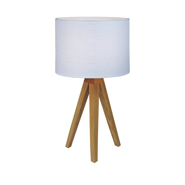 Lampe à poser Kullen en chêne et blanche 22,5 cm