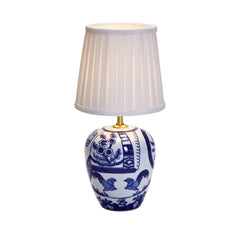 Lampe à poser Göteborg en céramique bleue et blanche