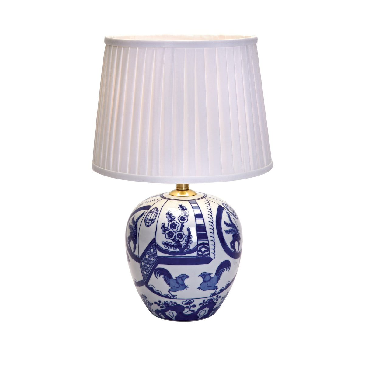 Lampe à poser Göteborg en céramique bleue et blanche