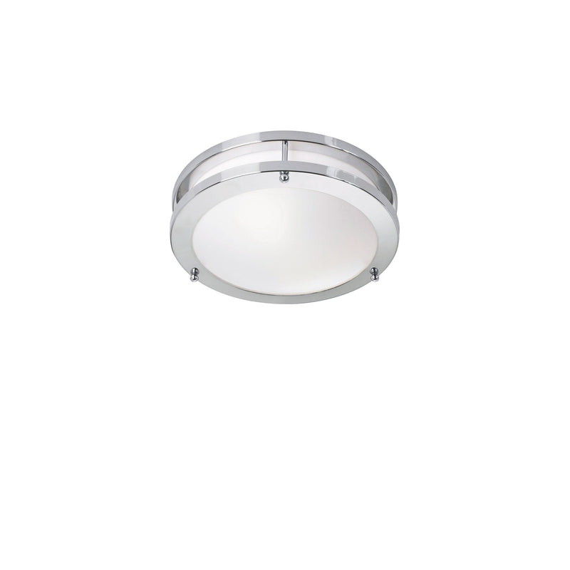 Plafonnier de salle de bain Täby LED chromé et blanc
