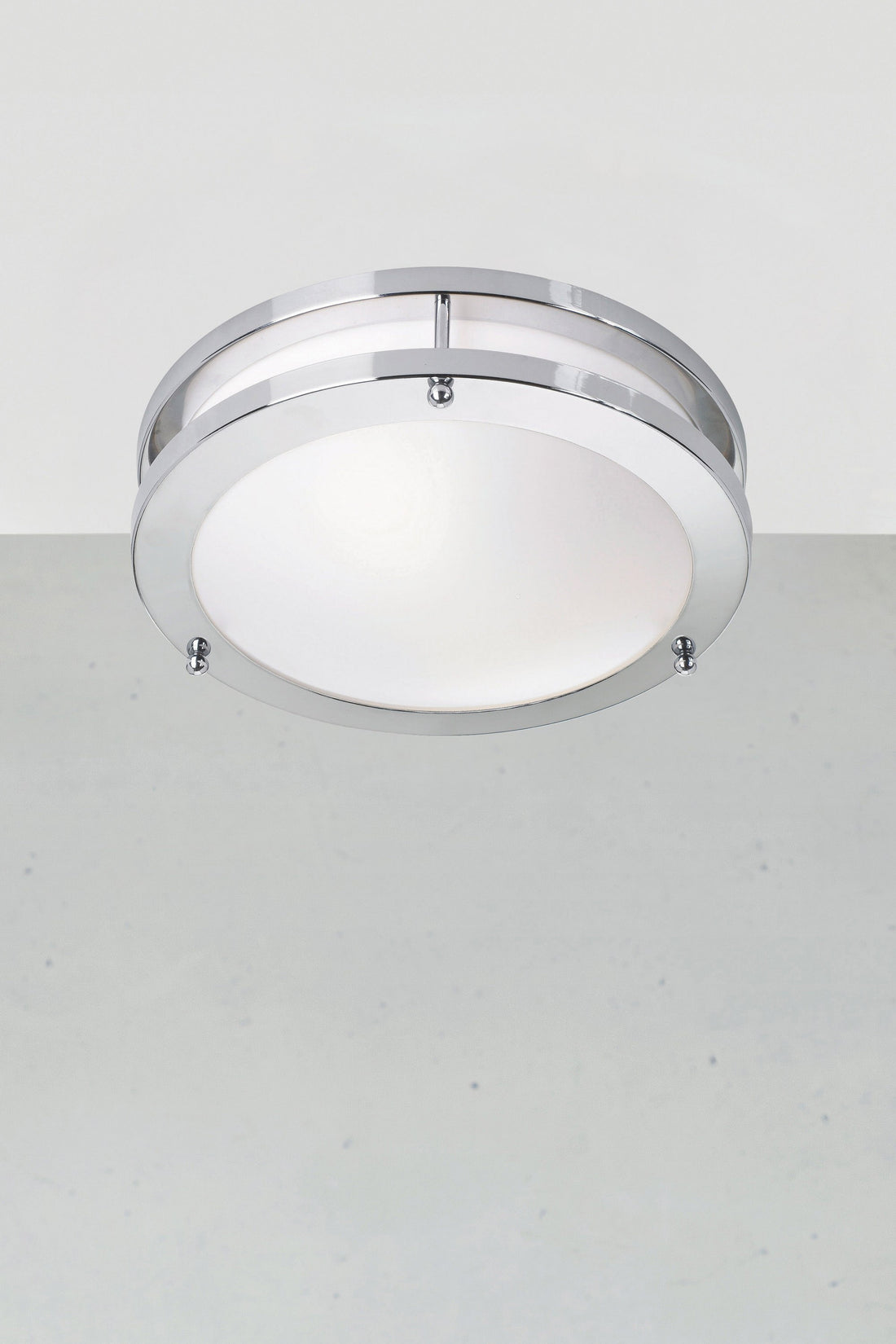 Plafonnier de salle de bain Täby LED chromé et blanc
