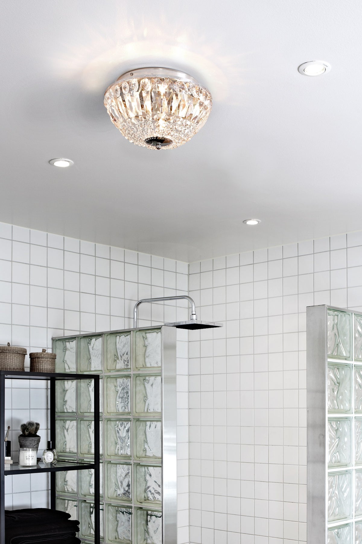 Plafonnier de salle de bain Estelle 3 lumières en cristal