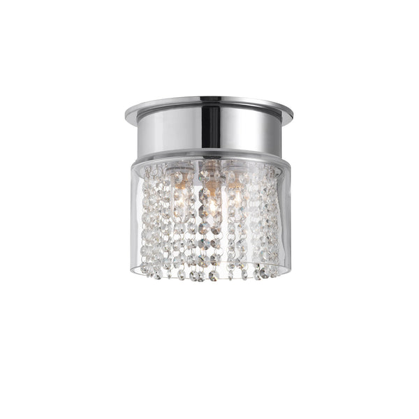 Plafonnier de salle de bain Lyse 3 lumières chromé et cristal