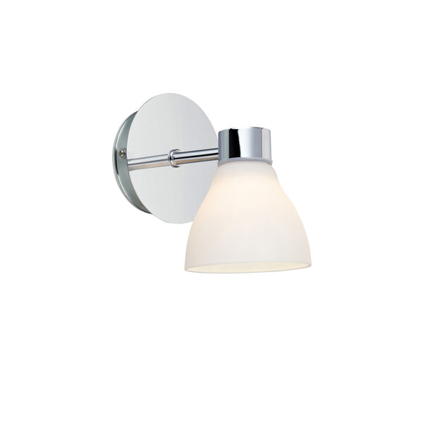 Applique de salle de bain Cassis chromée et verre opalin