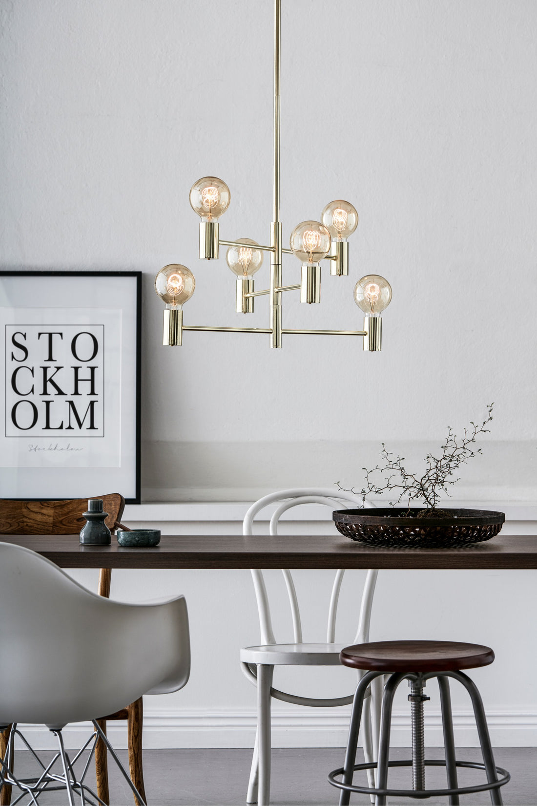 Lustre Capital 6 lumières en laiton