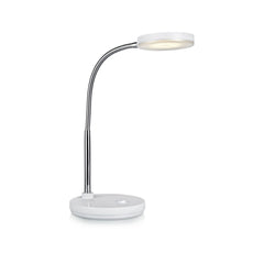 Lampe à poser Flex blanche et chromée