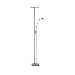 Lampadaire Friend LED avec port USB 2 lumières en laiton vieilli