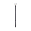 Tête de lampadaire d'extérieur Sphere noire et transparente