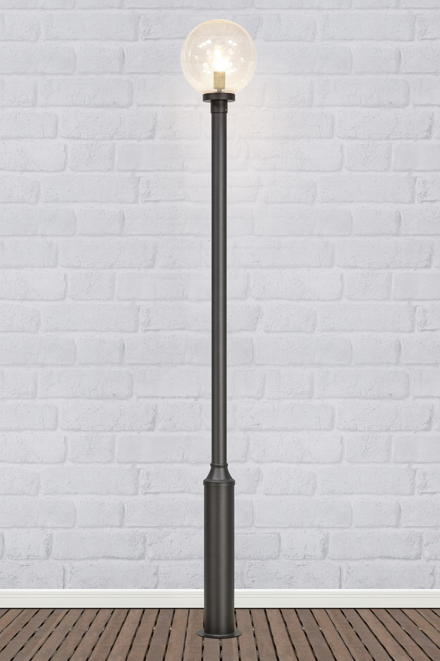 Tête de lampadaire d'extérieur Sphere noire et transparente