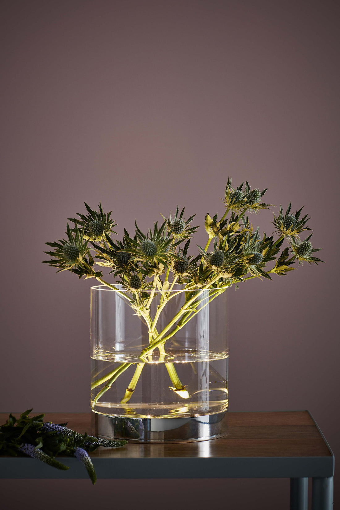 Lampe à poser Bouquet chromée et verre transparent