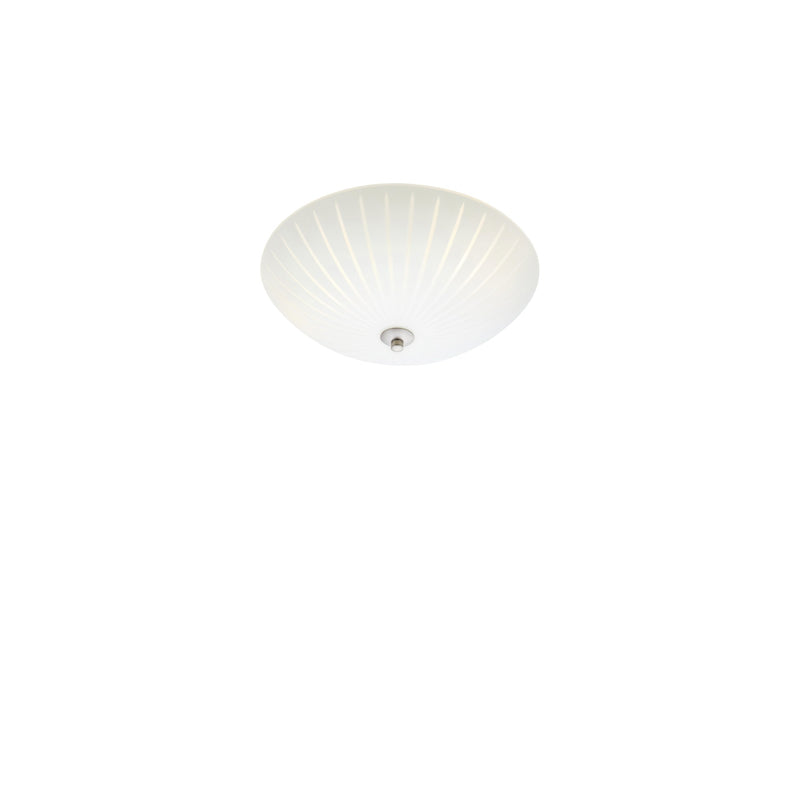 Plafonnier Cut en verre blanc et acier