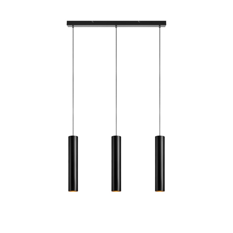 Suspension Ruben 3 lumières noire