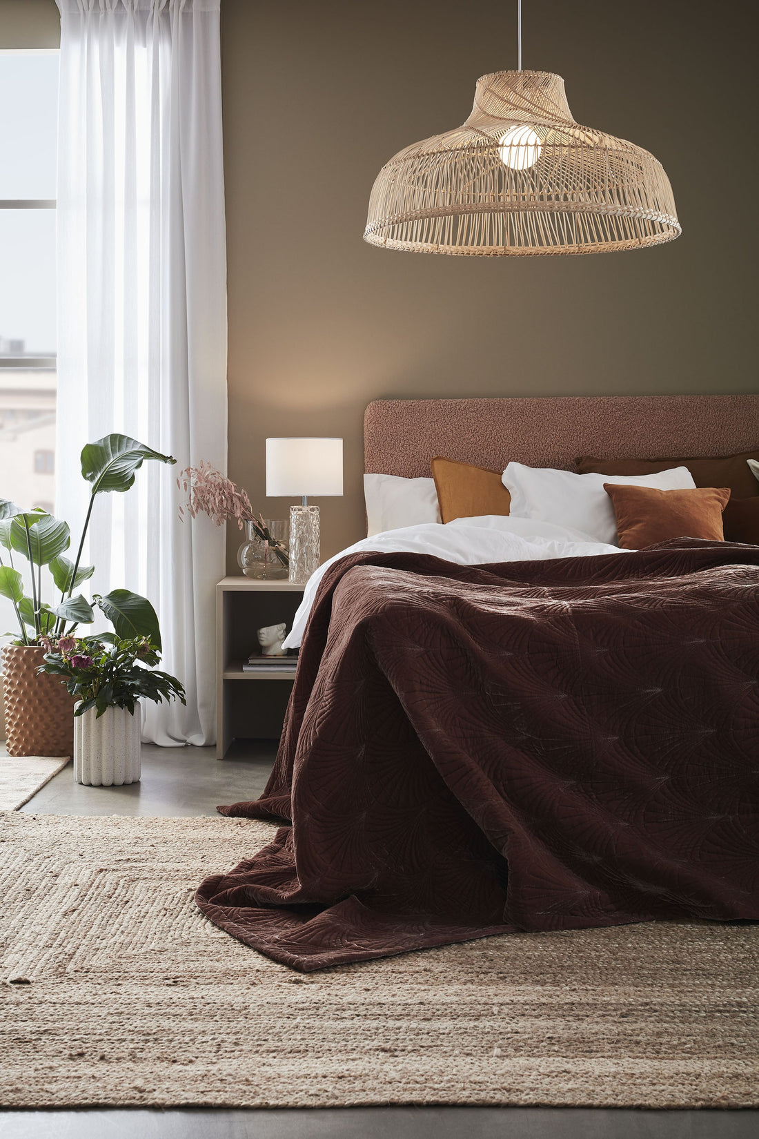 Suspension Bali en rotin naturel IP44