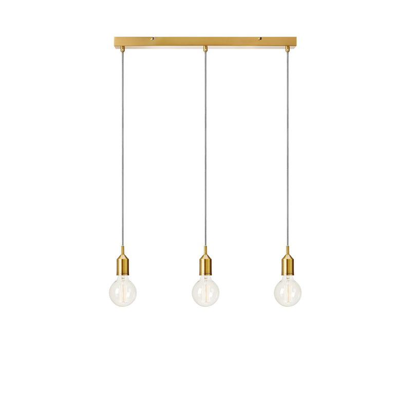 Suspension Bronx en ligne 3 lumières en bronze