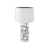 Lampe à poser Family en céramique blanche, abat-jour en velours