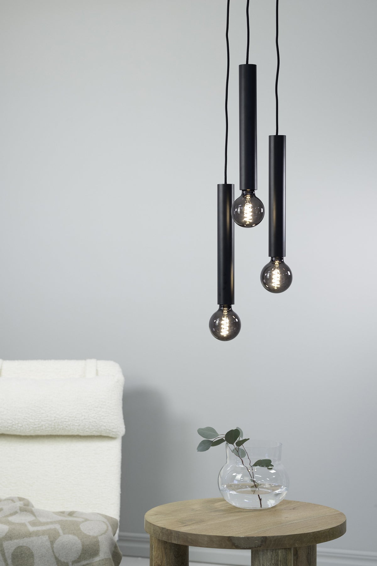 Suspension Sencillo sur platine ronde 3 lumières