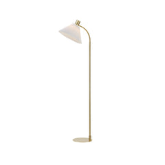 Lampadaire Mira en laiton brossé et blanc