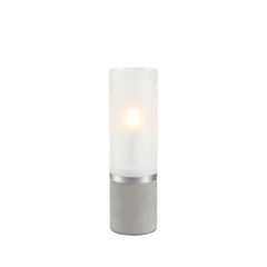 Lampe à poser Molo en béton gris et verre dépoli 30 cm