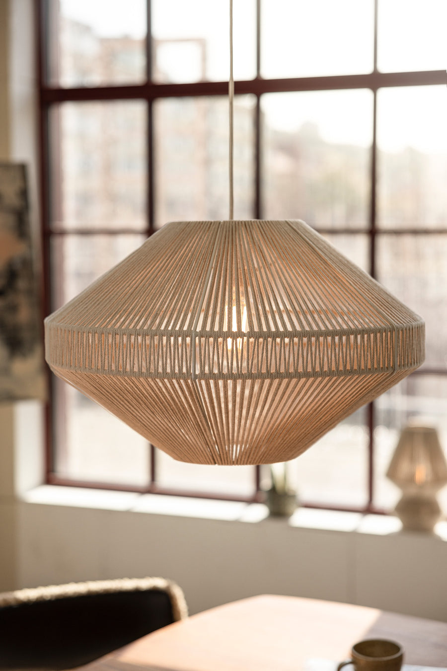 Suspension Razzo en coton beige