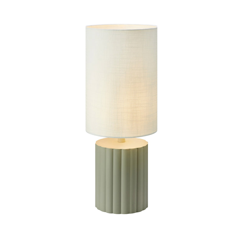 Lampe à poser Can blanche et grise, abat-jour en coton