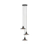 Suspension Novia 3 lumières noire et verre fumé