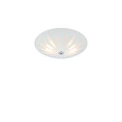 Plafonnier Petal 2 lumières en verre blanc et chromé