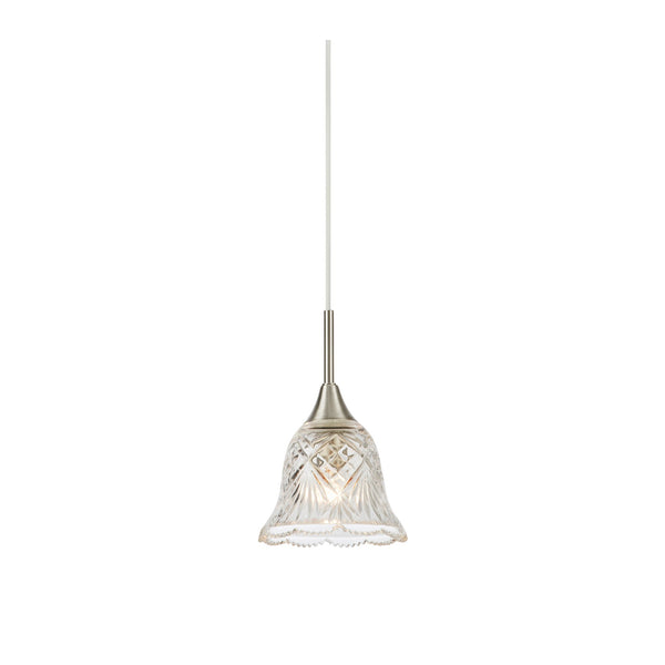 Suspension de fenêtre Luna en nickel satiné et verre transparent