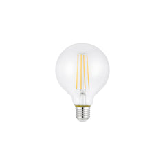 Ampoule LED E27 globe G95 6 W à variateur 3 positions verre transparent